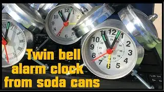Twin bell alarm clock from soda cans