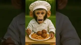 Cute monkey eating noodles | Bananaa
