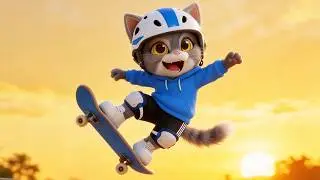 Skateboard Fun with Symba 🛹🐱 | Tricks, Friends & Pink Sakura Park