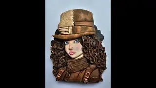 Painting royal icing to look like leather for my Steampunk Miranda cookie.