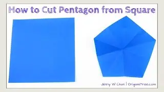 How to Cut a Pentagon from a Square - Scrapbooking, Origami, Fabrics for Quilting