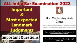 Top 10 Landmark Judgements | AIBE Tips and tricks|AIBE 17 Exam NEW Latest Video|Bar Council of India