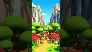 &ldquo;A peaceful cartoon village surrounded by tall mountains and waterfalls. Small houses #ai #cartoon