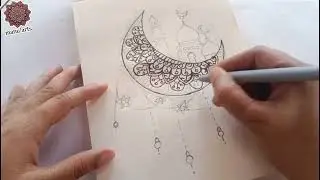 Ramadan Special Mandala Art | Crescent Moon & Mosque Doodle | Manu Arts