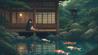 Moonwave Lofi – Old Japan Koi Garden Evening | Chill Beats for Study, Relax, Sleep & Relaxation