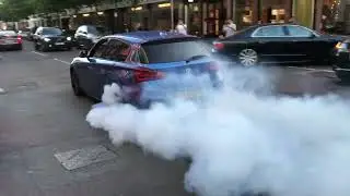INSANE BMW M140i Sports Car Burnout + Exhaust Sound And Acceleration In London | Car Spotting London