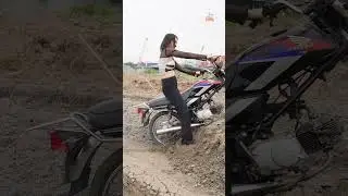 Two Girls Destroy Old Motorcycles in Muddy Construction Site | Vespa Babes
