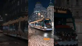 Christmas tram in Prague #christmas #tram #prague #travelvlog #destination #praguetravel