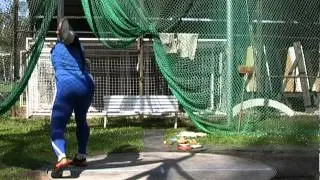 Discus throw training - side view