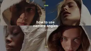 how to use camera angles in AI image prompts for characters