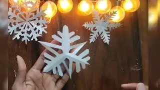 Diy Paper Snowflake |Paper Snowflake Making At home #artbykajal #papercraft #papersnowflaketutorial