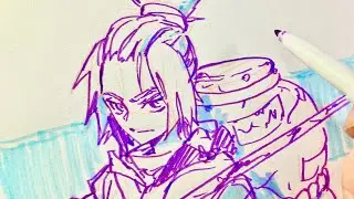 Drawing Samurai Anime Boy | Anime Manga Sketch