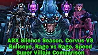 Bullseye VS Corvus ABX Silence Speed Super Villain | Rage Comparison - Marvel Future Fight
