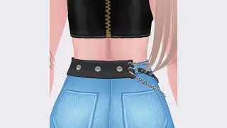VRoid Studio Outfit &ndash; Stylish Multi Chain Heart Charm Belt