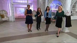 Susan Graver Stretch Velvet Knee Length Skirt on QVC