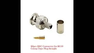 20pcs BNC Connector for RG59 Crimp Type Plug Straight