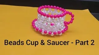 Beads Cup and Saucer. komskreations, komathisekar.