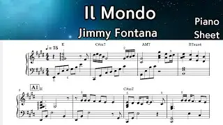 Il Mondo ( 1965 Italian Classic ) Jimmy Fontana / Piano Sheet Music /   by SangHeart Play