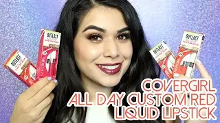 Covergirl Outlast All Day Custom Red Lip Colors | LIVE SWATCHES & REVIEW
