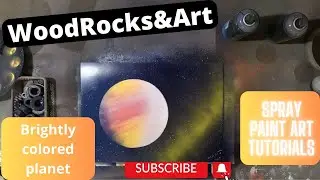 brightly colored planet : spray paint art tutorial 🔥 wood rocks & art