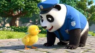 Policeman Panda Helps a Lost Duck  | 3D Animated Nursery Rhyme for Kids