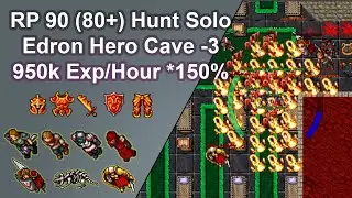 Tibia Royal Paladin 90 (80+) Solo Hunt / Edron / Hero Cave (-3)950k/hr Exp/Hour 150%. *Nice Bestiary