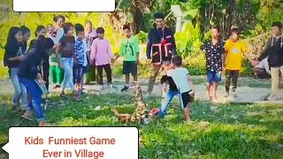Kids funniest Cockfight Ever in village of India #kidfunnygames2021