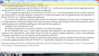 FAC62 704 CERT OF RESOURCE RECOVERY EQUIPMENT