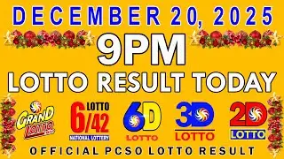 9pm Lotto Result Today PCSO December 20 2025
