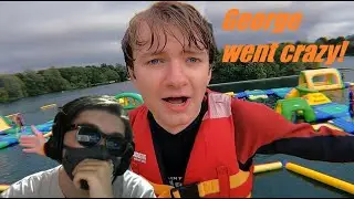 George has gone CRAZY!! | I Bought An Inflatable Water Park... reaction