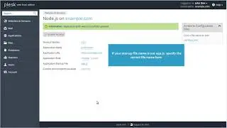 nodejs application en plesk