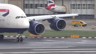 Heathrow Airport British Airways A380 Singapore Airlines A380 Landing Etihad A380