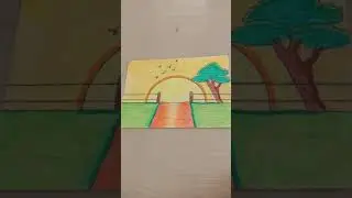 scenery drawing and coronavirus drawing both are mix