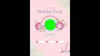 Pink Cute Pastel Happy Birthday Party Invitation Video | free template design | invitation templates
