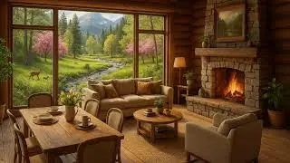 Cozy Spring Cabin with Fireplace &ndash; Ambient Sounds, Forest, Mountains, Nature Awakening