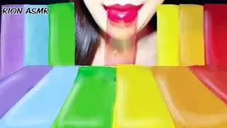 ASMR MUKBANG 먹방 咀嚼音 食べる音 EATINGSOUNDS NOTALKING RAINBOW JELLY SHEET ゼリーシート