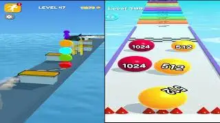Ball Run 2048 Vs Stack Rider New Big Update All Levels Gameplay Walkthrough