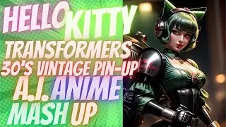 AI ART ANIME LOOKBOOK HELLO KITTY TRANSFORMERS 30S VINTAGE PIN UP🥰🥰#hellokitty #aiart #aianime