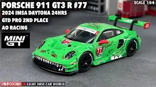 『MY MINI CAR WORLD』UNBOXING MINI GT 1/64 PORSCHE 911 GT3 # 77 - 2024 IMSA DAYTONA 24HRS GTD PRO 2ND