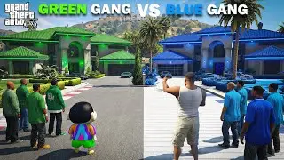 Franklin Blue Gang & Shinchan Green Gang Building A New Base In GTA 5!