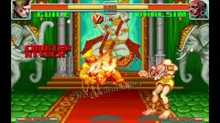 SuperStreetFighter2TurboRevival) GBA Modo Arcade Guile VS Dhalsim nivel experto del CPU