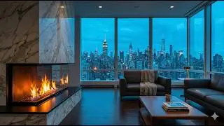 4K Luxury Home Ambiance: Smooth Bossa Nova Jazz & Modern Fireplace (90 Minutes UHD)