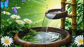 Relaxing Music, Tranquil Bamboo Garden: Calming Piano & Water Sounds for Relaxation and Sleep