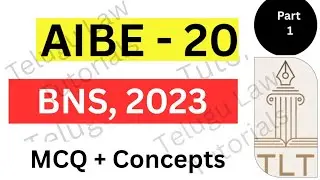 AIBE 20|BNS(IPC)|MCQ'S| New criminal laws|Part 1|
