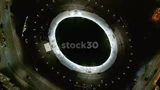 Overhead Drone Shot Of  Ice Rink At Christmas, Copenhagen, Denmark