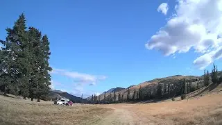 Driving around the St Bathans Domain DOC Campsite in the Otago Region of New Zealand