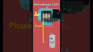 moteur triphas&eacute; en monophas&eacute; #electric #shorts