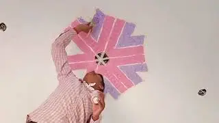 Ceiling flower paint design (3d ceiling paint marking tape design)