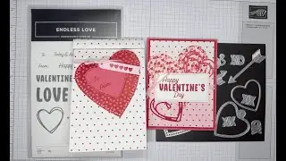 Stampin&rsquo; Up! Endless Love Valentine Card & Gift Bag Tutorial #diy #papercrafting #treatbag #handmade