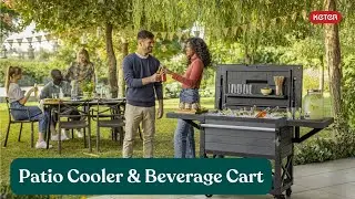 Patio Cooler & Beverage Cart For Outdoor Entertaining - Keter